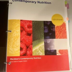 Wardlaw's Contemporary Nutrition textbook with vibrant cover design.